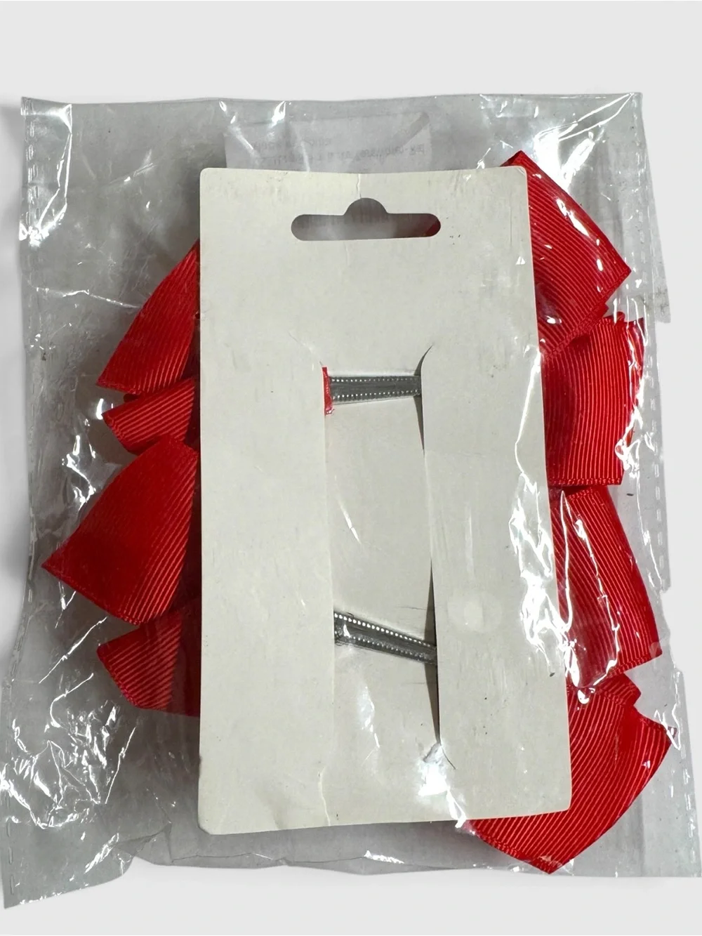 Set of 2 Large Red Boutique Grosgrain Hair Bow Clips NWT